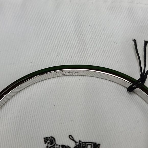 COACH Stone Heart Charm Bangle Bracelet NWT - Picture 6 of 11